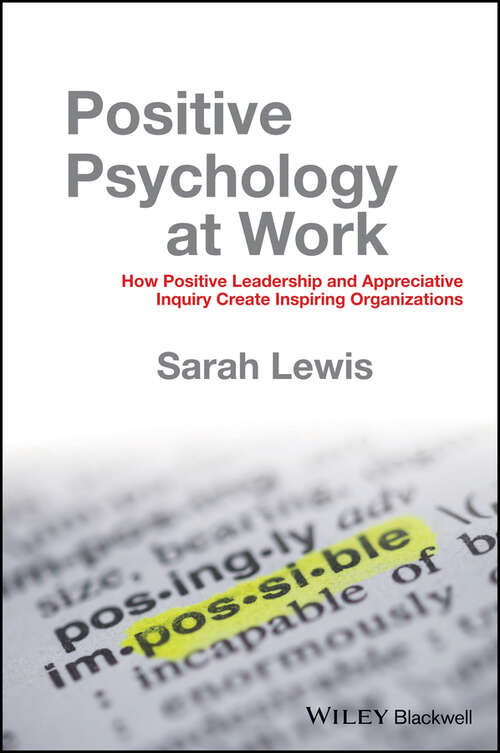 Book cover of Positive Psychology at Work