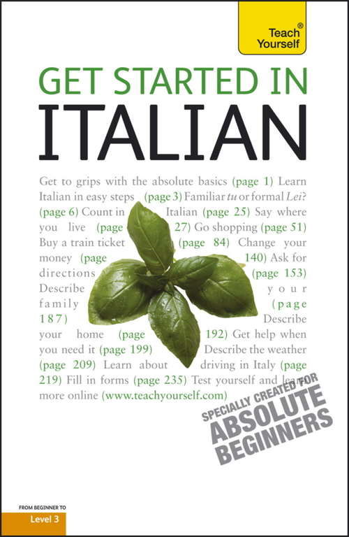 Book cover of Get Started in Beginner's Italian: Teach Yourself