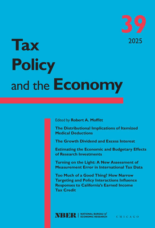 Book cover of Tax Policy and the Economy, Volume 39 (National Bureau of Economic Research Tax Policy and the Economy #39)