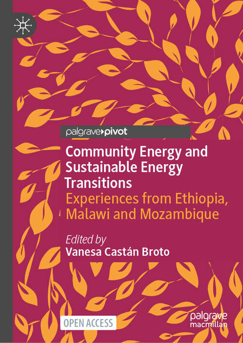 Book cover of Community Energy and Sustainable Energy Transitions: Experiences from Ethiopia, Malawi and Mozambique (2024)