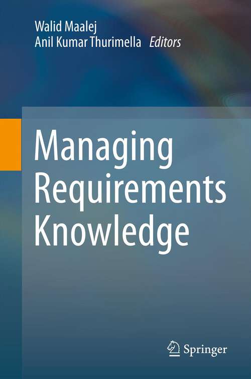 Book cover of Managing Requirements Knowledge