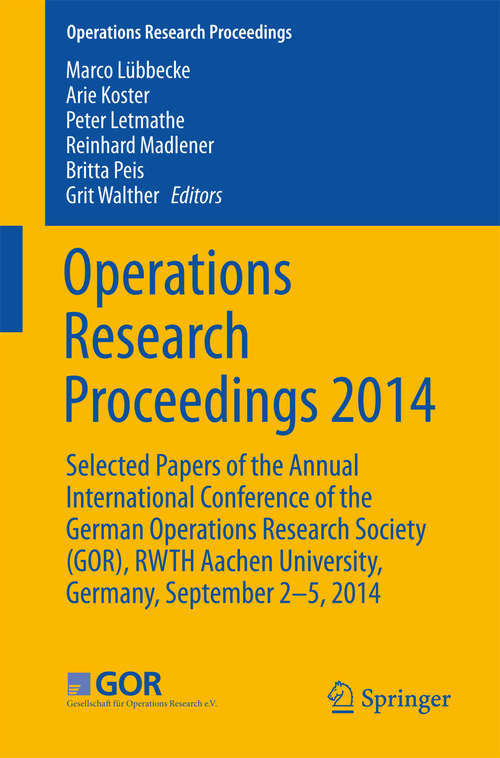 Book cover of Operations Research Proceedings 2014