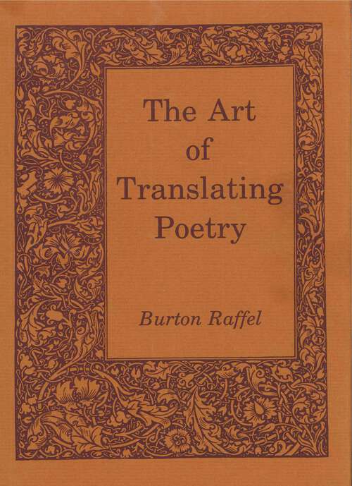 Book cover of The Art of Translating Poetry