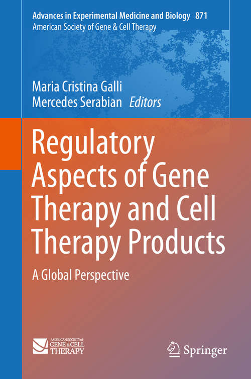 Book cover of Regulatory Aspects of Gene Therapy and Cell Therapy Products