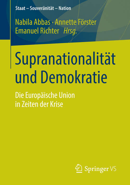 Book cover of Supranationalität und Demokratie