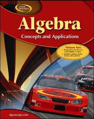 Book cover of Algebra: Concepts and Applications, Volume Two