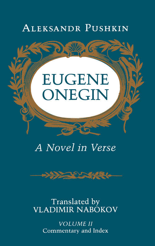 Book cover of Eugene Onegin: A Novel in Verse: Commentary (Vol. 2)