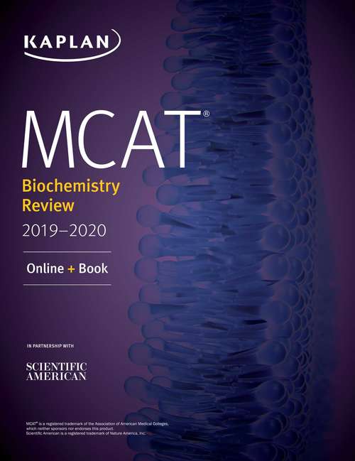 Book cover of MCAT Biochemistry Review 2019-2020: Online + Book (Kaplan Test Prep)