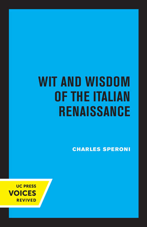 Book cover of Wit and Wisdom of the Italian Renaissance