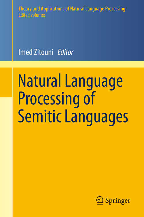 Book cover of Natural Language Processing of Semitic Languages