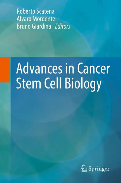 Book cover of Advances in Cancer Stem Cell Biology