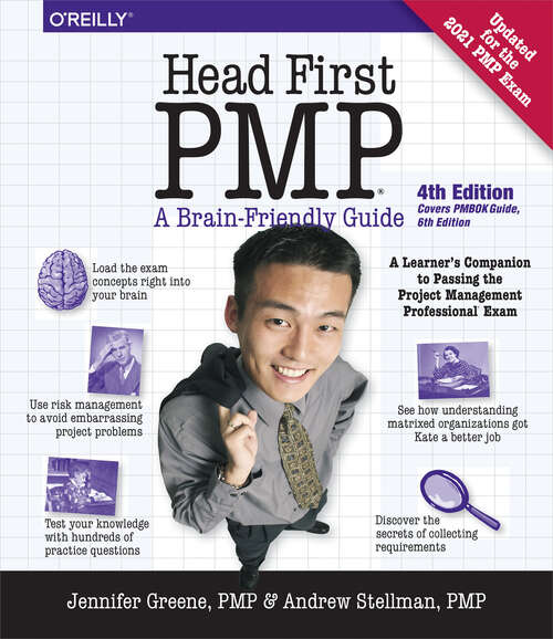 Book cover of Head First PMP: A Learner's Companion to Passing the Project Management Professional Exam (4) (Head First Ser.)