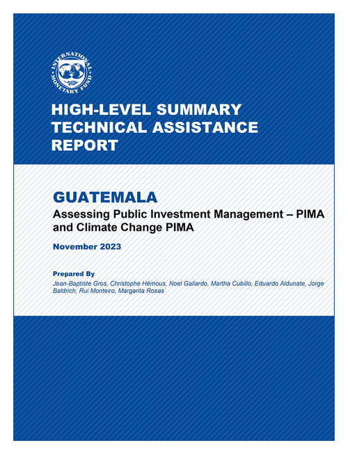 Book cover of Guatemala: Assessing Public Investment Management – PIMA and Climate Change PIMA