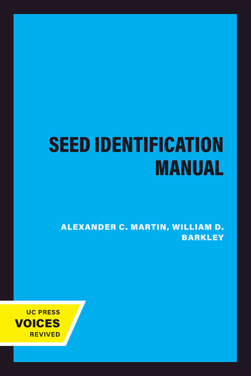 Book cover of Seed Identification Manual