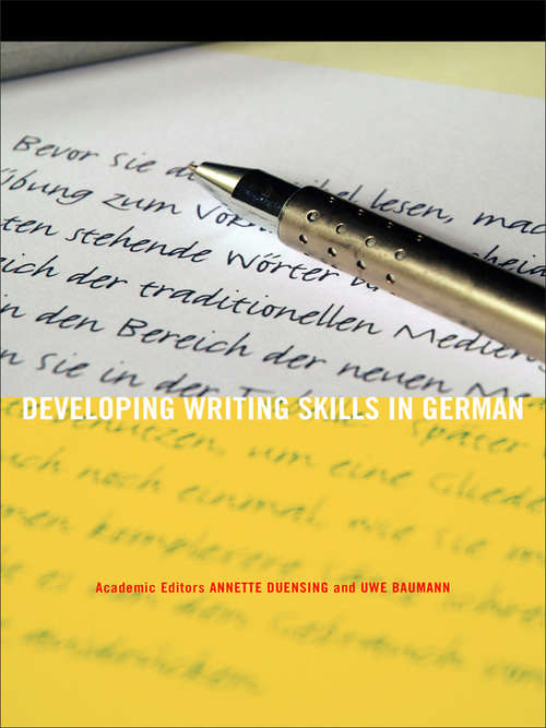 Book cover of Developing Writing Skills in German