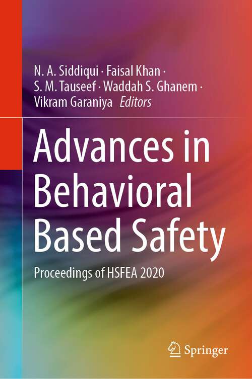 Book cover of Advances in Behavioral Based Safety: Proceedings of HSFEA 2020 (1st ed. 2022)