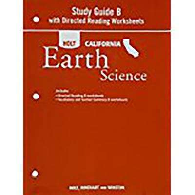 Book cover of Study Guide B with Directed Readings Worksheets for Holt California Earth Science