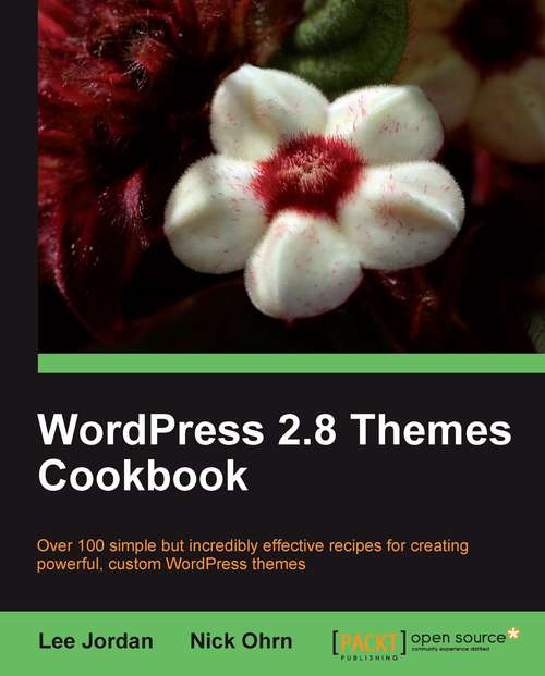 Book cover of WordPress 2.8 Themes Cookbook
