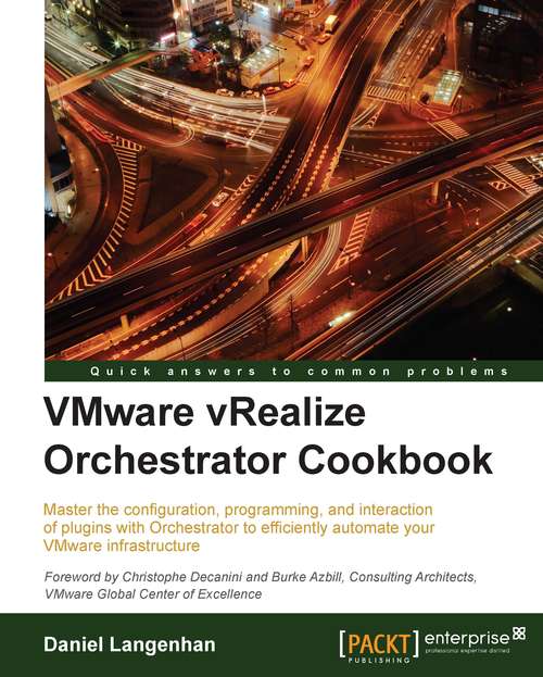 Book cover of VMware vRealize Orchestrator Cookbook