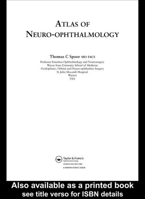 Book cover of Atlas of Neuro-ophthalmology (1)