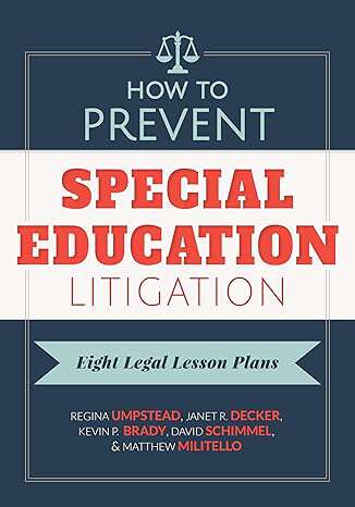 Book cover of How to Prevent Special Education Litigation: Eight Legal Lesson Plans