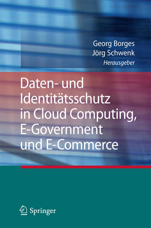 Book cover of Daten- und Identitätsschutz in Cloud Computing, E-Government und E-Commerce