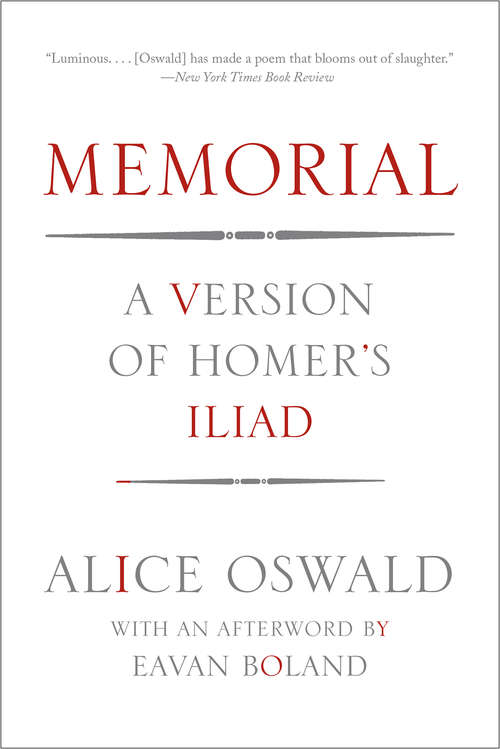 Book cover of Memorial: A Version of Homer's Iliad