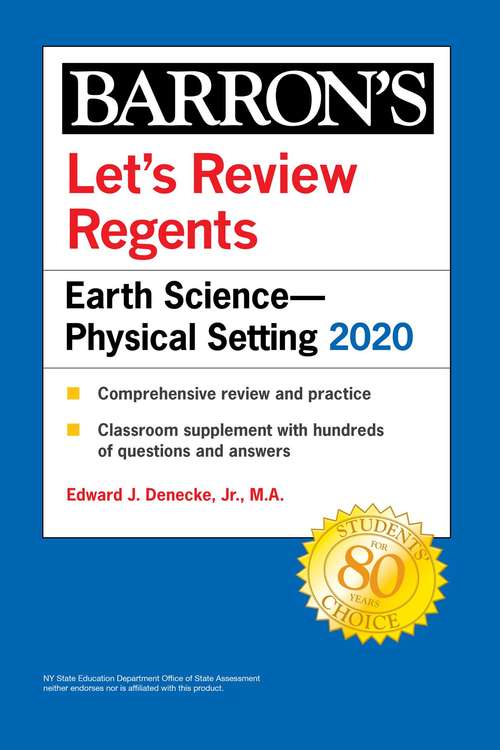 Book cover of Let's Review Regents: Earth Science--Physical Setting 2020 (Barron's Regents)