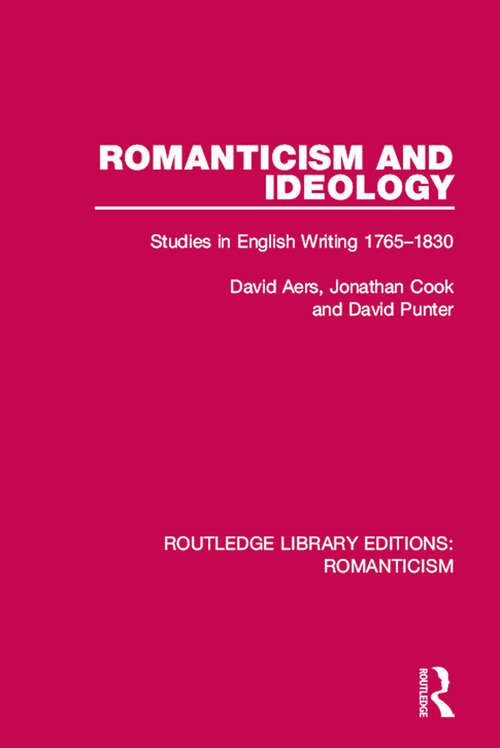 Cover image of Romanticism and Ideology
