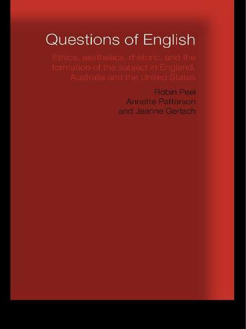 Questions of English: Aesthetics, Democracy and the Formation of Subject