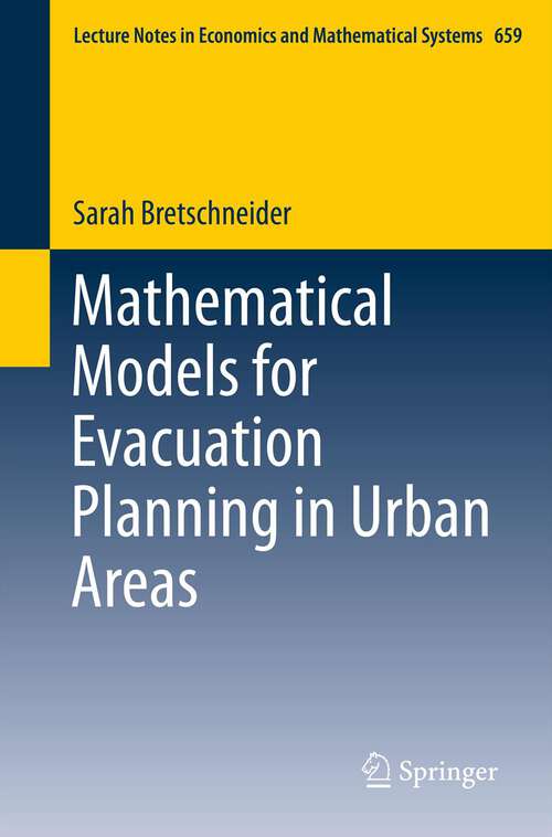 Book cover of Mathematical Models for Evacuation Planning in Urban Areas