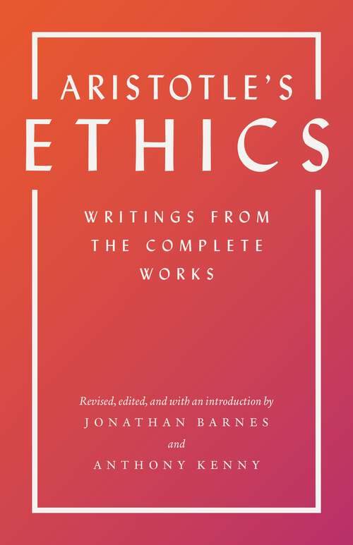 Book cover of Aristotle's Ethics