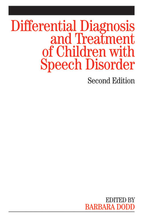 Book cover of Differential Diagnosis and Treatment of Children with Speech Disorder