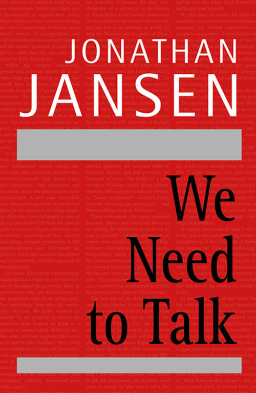 Book cover of We Need To Talk