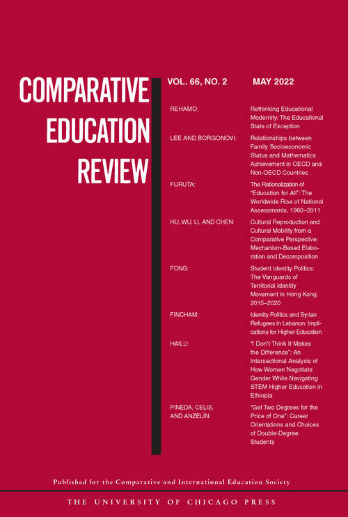 Book cover of Comparative Education Review, volume 66 number 2 (May 2022)