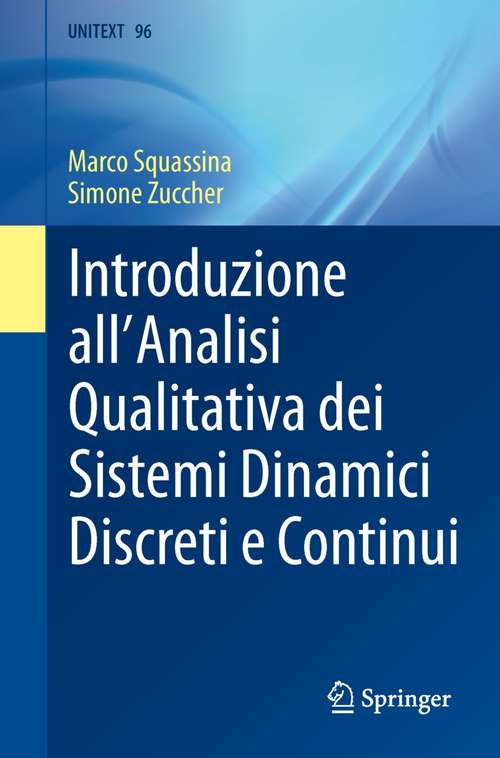 Book cover of Introduzione all'Analisi Qualitativa dei Sistemi Dinamici Discreti e Continui