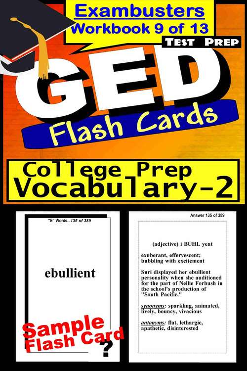 Book cover of GED Test Prep Flash Cards: College Prep Vocabulary 2 (Exambusters GED Workbook: 9 of 13)