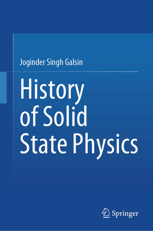 Book cover of History of Solid State Physics
