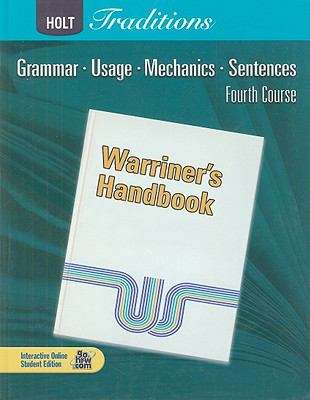 Book cover of Holt Traditions, Warriner's Handbook, Fourth Course