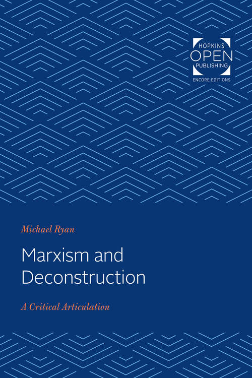 Book cover of Marxism and Deconstruction: A Critical Articulation