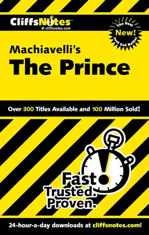 Book cover of CliffsNotes on Machiavelli's The Prince
