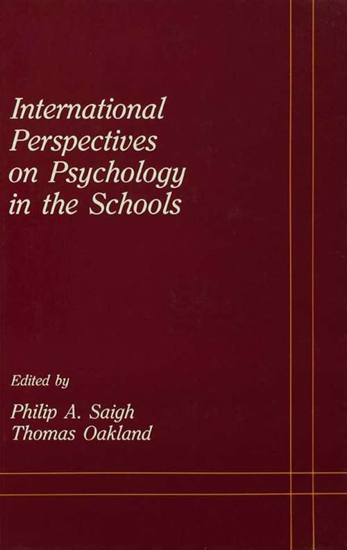 International Perspectives on Psychology in the Schools (School Psychology Series)