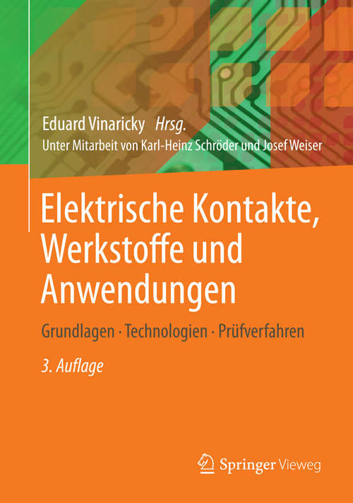 Book cover of Elektrische Kontakte, Werkstoffe und Anwendungen