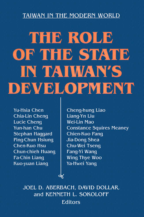 Book cover of The Role of the State in Taiwan's Development