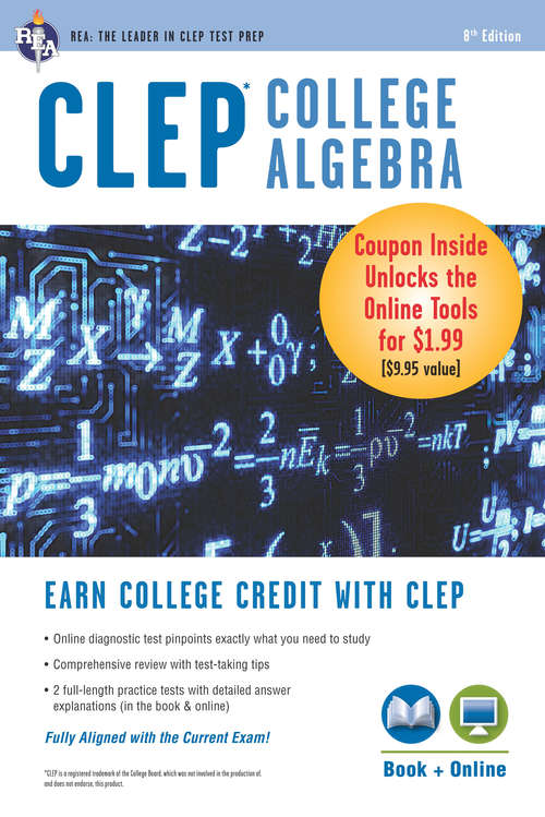 Book cover of CLEP College Algebra Book + Online