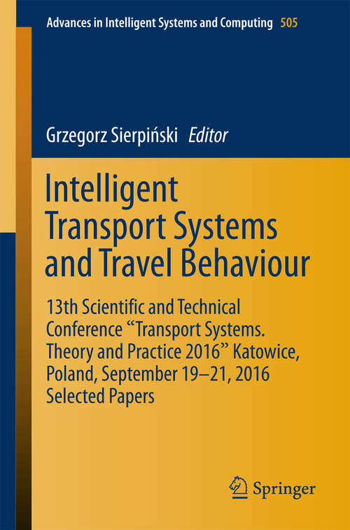 Book cover of Intelligent Transport Systems and Travel Behaviour
