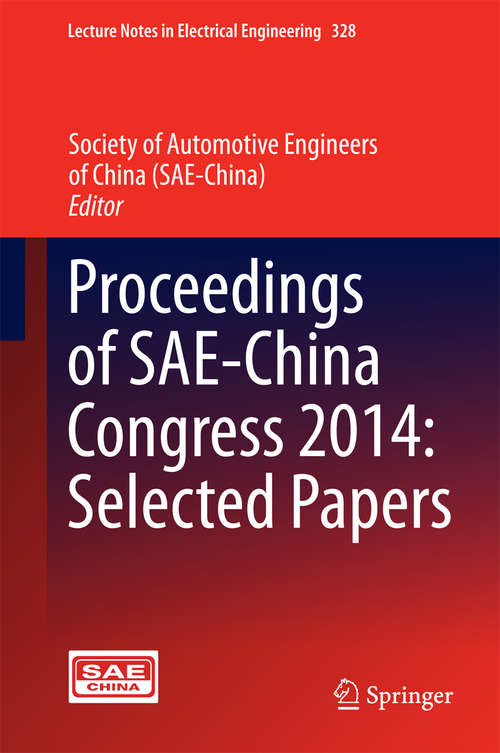 Book cover of Proceedings of SAE-China Congress 2014: Selected Papers