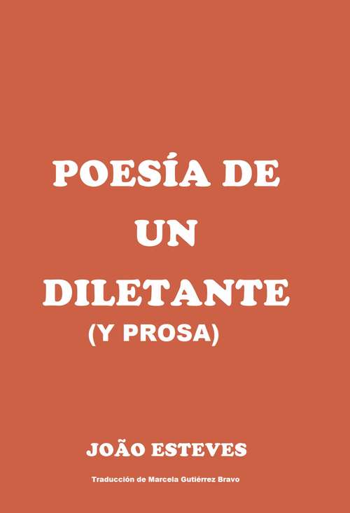 Book cover of Poesía de un diletante (y prosa)