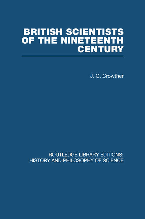 Book cover of British Scientists of the Nineteenth Century