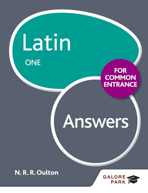 Book cover of Latin for Common Entrance One Answers